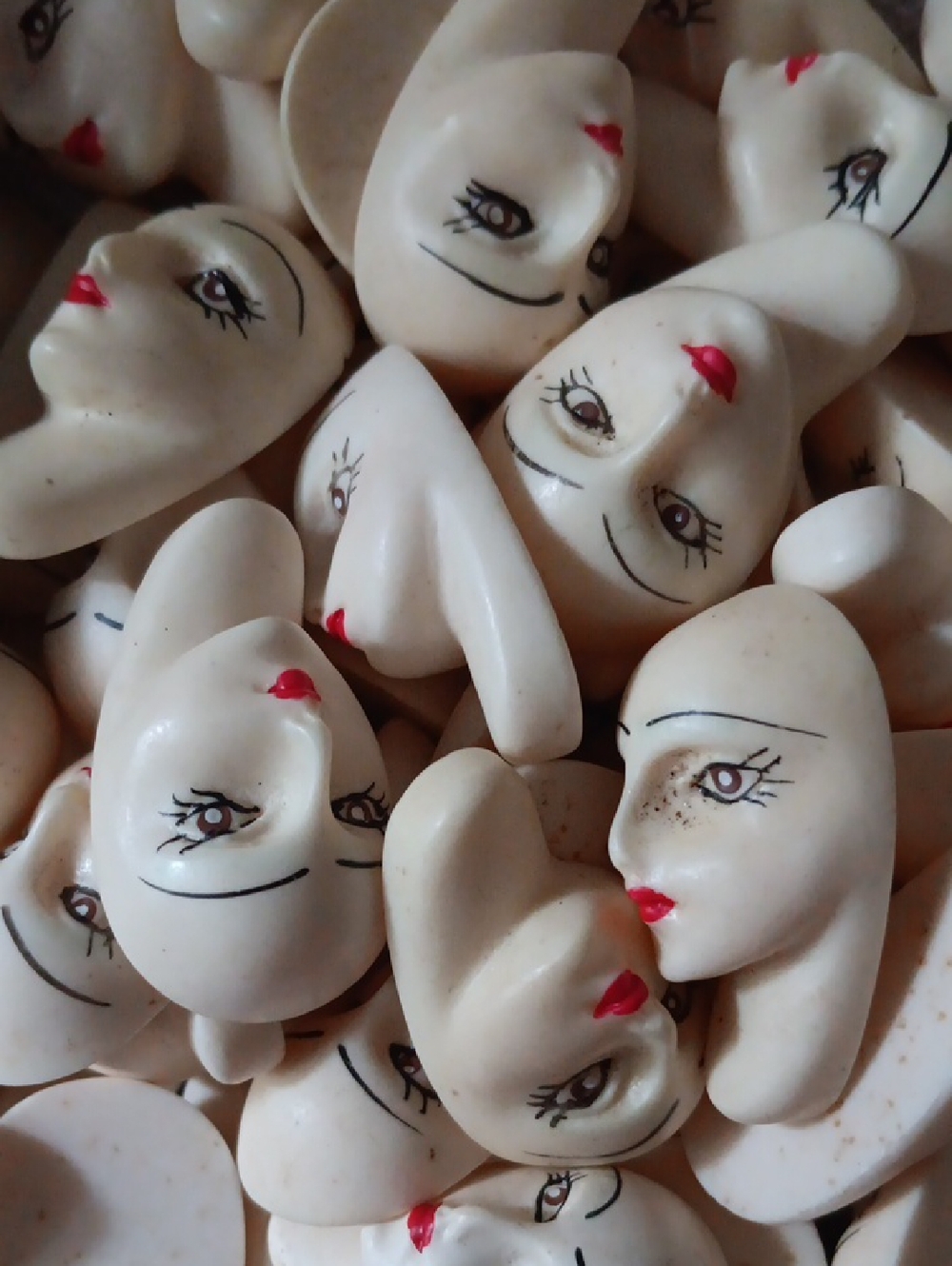 Vintage Clay Doll Faces
